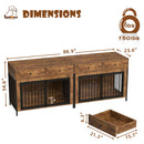 Lemberi 44 Inch double Dog Crate Furniture with 2 Storage Drawers,Wooden Dog Kennel for Inside,tables with dog crate for Large Medium Small Dogs 2 Pack