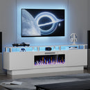 LEMBERI 70&80 Inches Fireplace TV Stand for TVs up to 80 Inches Console