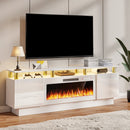 LEMBERI 70&80 Inches Fireplace TV Stand for TVs up to 80 Inches Console