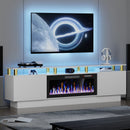 LEMBERI 70&80 Inches Fireplace TV Stand for TVs up to 80 Inches Console