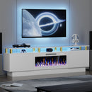 LEMBERI 70&80 Inches Fireplace TV Stand for TVs up to 80 Inches Console