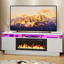 LEMBERI 70&80 Inches Fireplace TV Stand for TVs up to 80 Inches Console