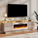 LEMBERI 70&80 Inches Fireplace TV Stand for TVs up to 80 Inches Console