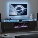 LEMBERI 70&80 Inches Fireplace TV Stand for TVs up to 80 Inches Console