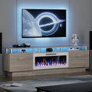 LEMBERI 70&80 Inches Fireplace TV Stand for TVs up to 80 Inches Console