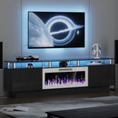 LEMBERI 70&80 Inches Fireplace TV Stand for TVs up to 80 Inches Console
