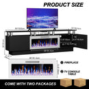 LEMBERI 70&80 Inches Fireplace TV Stand for TVs up to 80 Inches Console