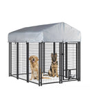 LEMBERI 8x4x4 Outside Dog Kennel with Roof for Large Dogs
