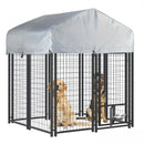 LEMBERI 8x4x4 Outside Dog Kennel with Roof for Large Dogs