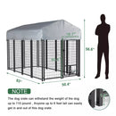LEMBERI 8x4x4 Outside Dog Kennel with Roof for Large Dogs