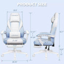 LEMBERI Big and Tall Gaming Chair 400lb Capacity, Heavy-Duty Office Chair with Reinforced Footrest, Wide Seat High Back PC Desk Chair with Linkage Armrests, Thickened Steel Frame, PU Leather