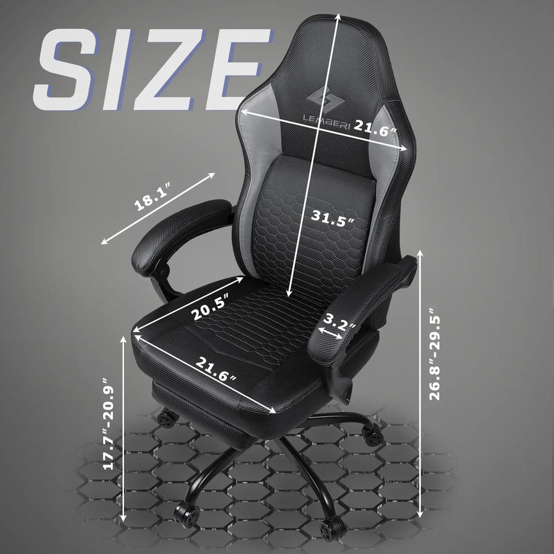 LEMBERI Big and Tall Gaming Chair 400lb Capacity,Gamer Chairs for Adults