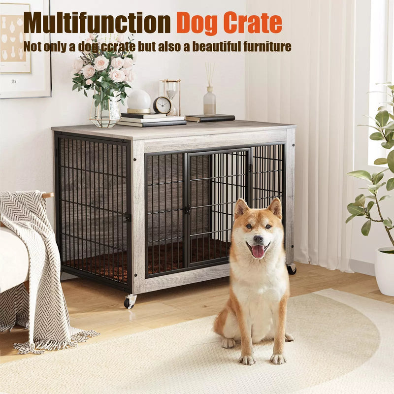 LEMBERI Dog Crate Furniture with Cushion