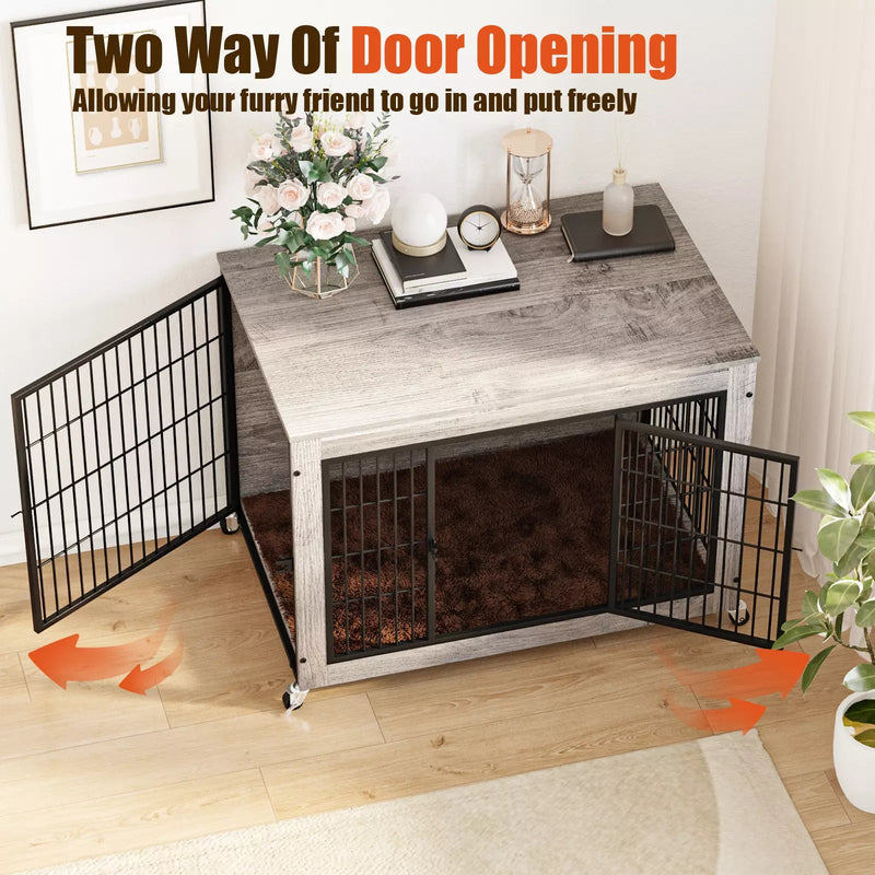 LEMBERI Dog Crate Furniture with Cushion