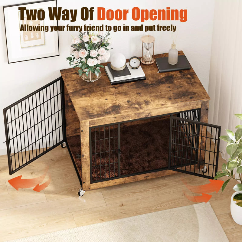 LEMBERI Dog Crate Furniture with Cushion