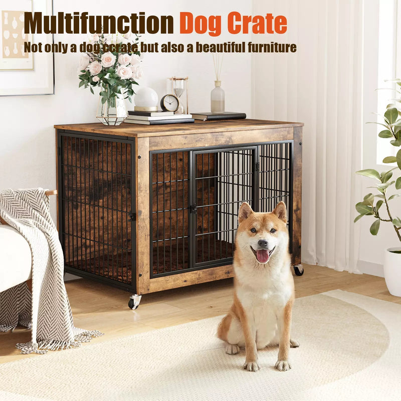 LEMBERI Dog Crate Furniture with Cushion