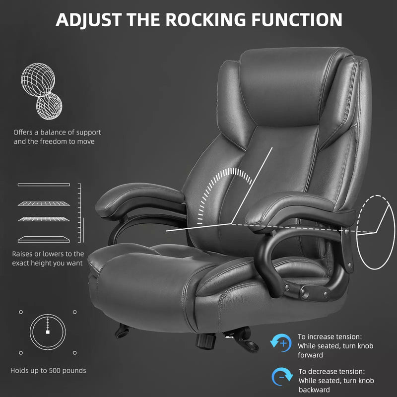 Ofika OFIKA Heavy Duty Big and Tall Office Chair, 500LBS Executive Chair