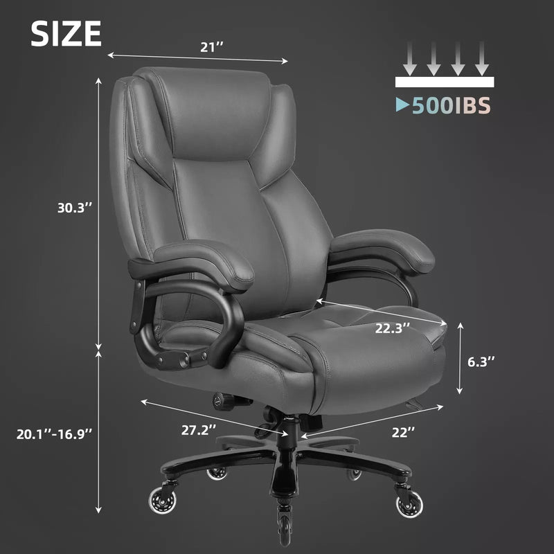 Ofika OFIKA Heavy Duty Big and Tall Office Chair, 500LBS Executive Chair