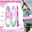 PUKAMI 11.1' Inflatable Stand Up Paddle Board with Premium SUP Accessories, 450lbs Extra Wide Stand Up Paddleboard for Youth/Adults of All Skill Levels, Non-Slip EVA Deck Blow Up Paddleboards