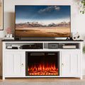 PUKAMI 58" Fireplace TV Stand for TVs up to 65", Entertainment Center with 23" Electric Fireplace