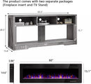 BOSSIN 65 inches Fireplace TV Stand for TVs Up to 75" TV with 60" Electric Fireplace