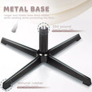 PUKAMI Armless Desk Chair No Wheels,PU Leather Criss Cross Legged for Home Office