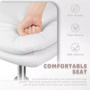 PUKAMI Armless Desk Chair No Wheels,PU Leather Criss Cross Legged for Home Office