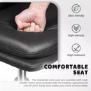 PUKAMI Armless Desk Chair No Wheels,PU Leather Criss Cross Legged for Home Office
