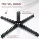 PUKAMI Armless Desk Chair No Wheels,PU Leather Criss Cross Legged for Home Office