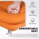 PUKAMI Armless Desk Chair No Wheels,PU Leather Criss Cross Legged for Home Office