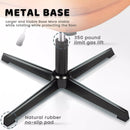 PUKAMI Armless Desk Chair No Wheels,PU Leather Criss Cross Legged for Home Office