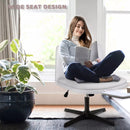 PUKAMI Armless Desk Chair No Wheels,PU Leather Criss Cross Legged for Home Office