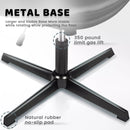 PUKAMI Armless Desk Chair No Wheels,PU Leather Criss Cross Legged for Home Office