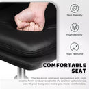 PUKAMI Armless Desk Chair No Wheels,PU Leather Criss Cross Legged for Home Office