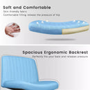 PUKAMI Armless Office Desk Chair with Wheels, Fabric Padded Cross Legged Chair