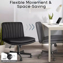 WALEAF Criss Cross Chair with Wheels,Armless Cross Legged Office Desk Chair