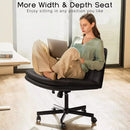 WALEAF Criss Cross Chair with Wheels,Armless Cross Legged Office Desk Chair