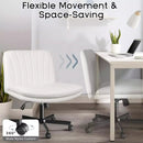 WALEAF Criss Cross Chair with Wheels,Armless Cross Legged Office Desk Chair