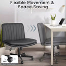 WALEAF Criss Cross Chair with Wheels,Armless Cross Legged Office Desk Chair