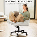 PUKAMI Criss Cross Chair with Wheels,Armless Cross Legged Office Desk Chair