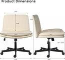WALEAF Criss Cross Chair with Wheels,Armless Cross Legged Office Desk Chair