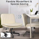 WALEAF Criss Cross Chair with Wheels,Armless Cross Legged Office Desk Chair