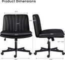 WALEAF Criss Cross Chair with Wheels,Armless Cross Legged Office Desk Chair