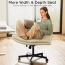 WALEAF Criss Cross Chair with Wheels,Armless Cross Legged Office Desk Chair