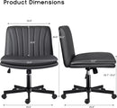 WALEAF Criss Cross Chair with Wheels,Armless Cross Legged Office Desk Chair