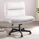 PUKAMI Criss Cross Chair with Wheels,PU Leather Armless Office Chair