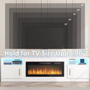 PUKAMI Fireplace TV Stand for TVs Up to 90" TV with 36" Electric Fireplace