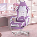 PUKAMI Gaming Chair with Cat Ears and Cat Paw Cushion Pillow