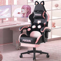 PUKAMI Gaming Chair with Cat Ears and Cat Paw Cushion Pillow
