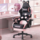 PUKAMI Gaming Chair with Cat Ears and Cat Paw Cushion Pillow